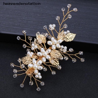 [heavendenotation] oro hoja perla horquillas tocado tocado tocado novia boda accesorios para el cabello