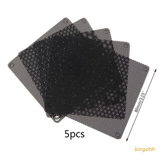 bin 5pcs pvc ventilador filtro de polvo pc a prueba de polvo caso cuttable ordenador de 80 mm malla negro
