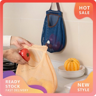 EDY-CJYP Storage Mesh Bag Reusable Hanging Polyester Mesh Kitchen Breathable Storage Bag for Fruit