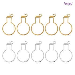 foxyy 5Pcs Bulb Bottles UV Frame Pendant Open Bezel Setting For UV Resin Jewelry DIY