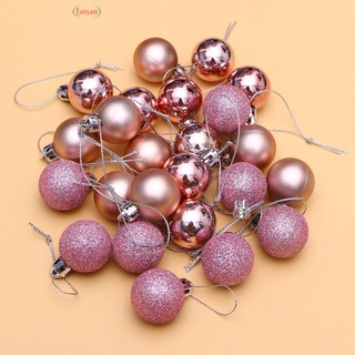 24 piezas de adornos de bola rosa de navidad decoraciones de árbol para vacaciones, boda, fiesta, material amigable con la piel, ecológico, respetuoso con el medio ambiente, color rosa