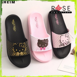 Sanrio Hello Kitty Zapatillas Zapatos De Verano De Las Mujeres Lindo KT Gato Moda Y2k Niñas Plana Diapositivas Flip Flops Espesar Mujer Hogar (1)