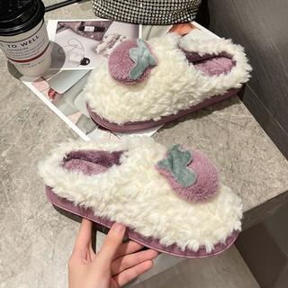 Zapatillas De Algodón De Las Mujeres s Casa Caliente Paquete Con Lindo Felpa Interior Confinamiento Zapatos Otoño Suela Gruesa Coreana