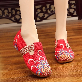 Zapatos de tela de Beijing viejo pirata temporadas de nuevas flores y bordado Causal tela boda