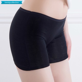 Pantalones cortos de seguridad de las mujeres señora de la moda pantalones Leggings sin costuras básico liso ropa interior