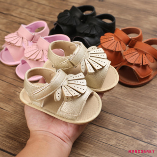 mg-kids sandalias, verano de color sólido hueco zapatos de caminar calzado para niñas, negro/rosa/dorado/café, 0-12 meses