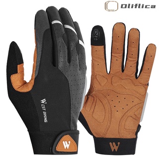 Oliflica Upgrade-3 estilos WEST BIKING guantes de ciclismo de dedo completo guantes de ciclismo pantalla táctil antideslizante