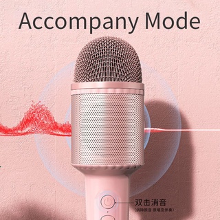 micrófono inalámbrico de karaoke bluetooth de mano altavoz portátil casa ktv reproductor para niños talento regalo (6)