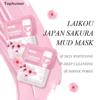 [tophumor] laikou sakura mud mascarilla facial anti arrugas noche paquetes faciales piel limpia oscura.
