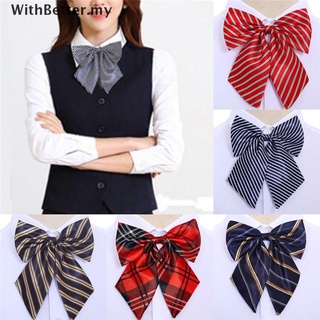 [withbetter] Corbatas de rayas para mujer, corbata de seda, corbata de mariposa, cuello de desgaste [MY]