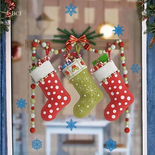 [Bcf] calcomanías colgantes de navidad para ventana de pared/decoración de navidad/casa/tienda
