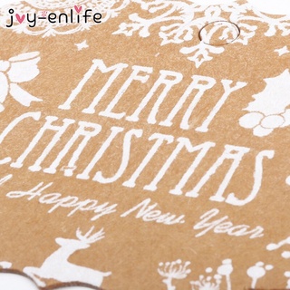 50 etiquetas de navidad de papel Kraft, etiquetas de embalaje para fiestas de navidad, bricolaje, suministros [Jane Eyre] (8)