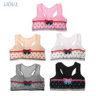 Lidu1 sujetadores de entrenamiento de algodón suave para bebé niñas lindo arco Dot cinturón chaleco para adolescente sujetador