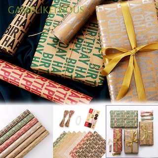 GAMBLIKEITIOUS DIY Party Decoration Box Packing Kraft Paper Wrapping Paper Festival Supplies Gift Wrapping Recyclable Handmade Craft Happy Birthday