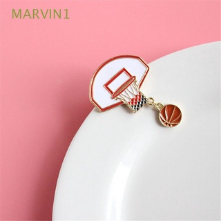 MARVIN1 New Fashion Jewelry Charms Brooch Badge Gift Frame Creative Metal Ball Box Basketball Pin/Multicolor