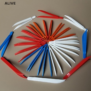 ALIVE 20pcs Disposable Tweezers Plastic Medical Small Beads Forceps for Jewelry Making