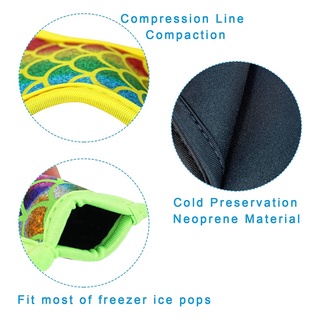 8Pcs Ice Sleeves, Freezer Popsicle Sleeves, Mermaid Ice Sleeves Holder Bag, Reusable Washable Ice Popsicle Holder