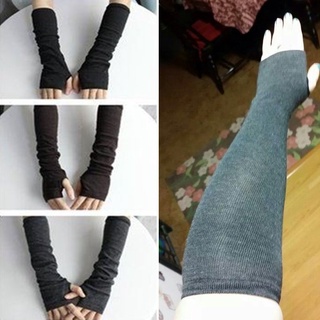 Ahmed mano sin dedos elástico guantes largos mujeres Crochet moda invierno negro calentadores brazo/Multicolor (7)