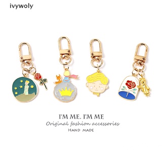 Ivywoly 1pcs Lovely Rose Boy Little Prince Pendant Key Chain Little Fox Planet Keychains CL