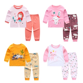 0-5 años rosa pijamas conjunto para bebé niñas con mangas largas encantador impreso y adecuado