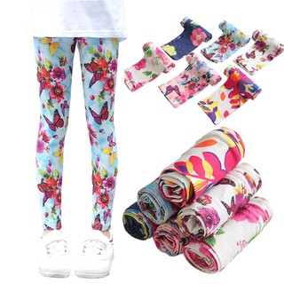 niños niñas pantalones leggings mariposa impresión floral pantalones deportivos pantimedias