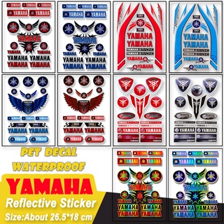 YAMAHA-Pegatinas Reflectantes Para Motocicletas , Diseño Láser De Motorcross , Logotipo Decoración Del Casco