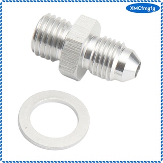 Silver Oil Feed Adapter M12x1.5 to AN-4 with 1.5mm Restrictor for SAAB TD04L (3)