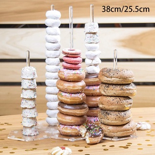 5pack de acrílico transparente donut soporte de exhibición de donut rosquillas titular de exhibición para cumpleaños, boda, fiesta, bebé ducha