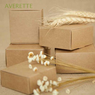 AVERETTE Mini Kraft Paper Box Small Gift Boxes Handmade Soap Box Wedding Craft Candy Cardboard Packaging Jewelry Party Supplies/Multicolor