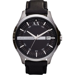 armani exchange hombres whitman negro dial reloj de cuero negro ax2101 original