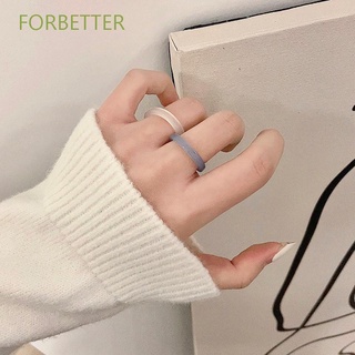 Forbetter Chic anillo transparente Retro joyería regalos resina anillo de dedo nuevo colorido minimalista delgado para las mujeres Color caramelo/Multicolor