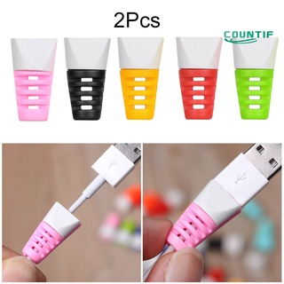countif 2Pcs Anti Breaking Phone Charging Cable Data Cord Wire Protective Cover Sleeve