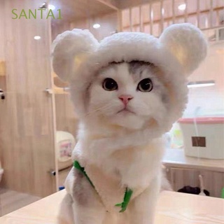 santa1 lindo gato tocado de felpa gato sombrero perro tocado suministros mascotas cachorro gato disfraz para fiesta de cumpleaños perro vestir sombrero de mascota/multicolor