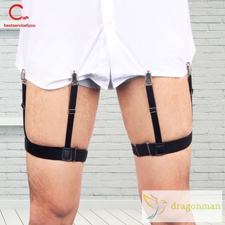 2 piezas de los hombres camisa estancias cinturón con clips de bloqueo antideslizante mantener la camisa cubierta de la pierna muslo liguero liguero correa