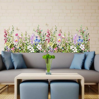 Pegatinas decorativas de pared para plantas, flores, decoración del hogar, dormitorio, oficina, Mural creativo (5)
