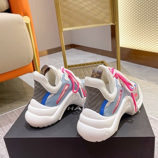 moda de lujo archlight zapatillas de deporte de suela gruesa papá zapatos para mujer cuero real color coincidencia retro transpirable deportes casual tenis zapato (8)