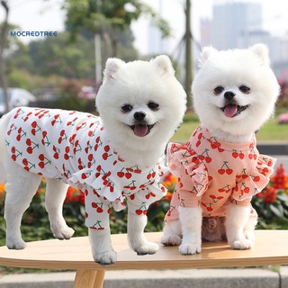 mt perro disfraz de cereza patrón de impresión de cuello redondo de poliéster amigable a la piel blusa de tela para la vida diaria (1)