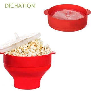 DICHATION New Popcorn Popper Maker Healthy Cooking Foldable Silicone Popcorn Bowl Container Gadget Bucket Home Kitchen Microwave Popcorn Maker