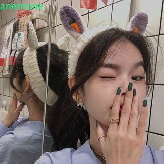 Anemone dulce Hairbands lindo conejo oreja mujeres aro de pelo accesorios de lavado cara felpa antideslizante para niñas Headwear diadema/Multicolor