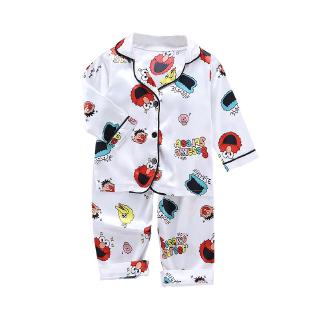 verano bebé niños niñas niños de dibujos animados ropa de dormir conjunto de manga corta blusa tops+pantalones (4)