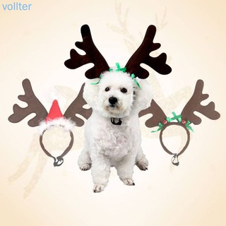 VOLL navidad cornamentas diadema perro cachorro mascota Cosplay disfraz diadema Bowtie Dressup fiesta cabeza envoltura