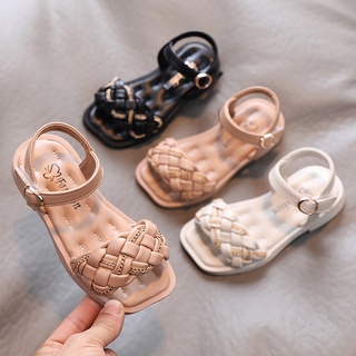 las niñas sandalias de verano nuevo tejido princesa zapatos correa de tobillo bebé niños zapatos de los niños dedo del pie abierto zapatos de playa sandalias de gladiador