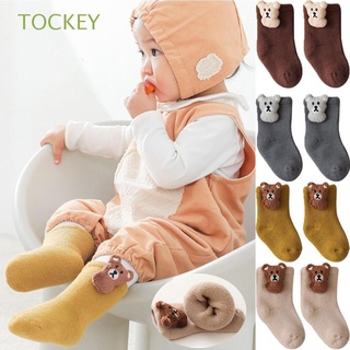 TOCKEY Cotton Bear Baby Socks Soft Cartoon Doll Socks Thick Terry Socks Anti Slip Floor Socks Cute Autumn Winter Leg Warmers Newborn Baby Toddler Socks Anti Slip/Multicolor