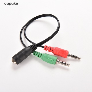 cupuka 3,5 mm hembra a 2 macho dual jack plug audio estéreo auriculares micrófono divisor cables cl