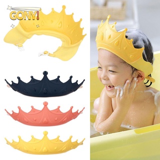 gonyacious ajustable champú gorra corona lavado cubierta de cabello orejas protección de dibujos animados baño niño niños cuidado del bebé sombrero de ducha/multicolor
