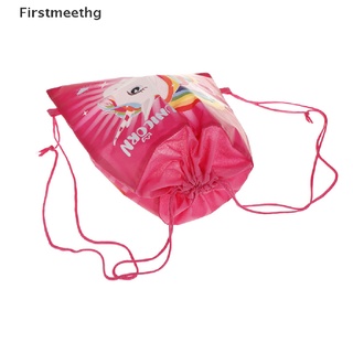 [firstmeethg] mochilas de unicornio con cordón de unicornio bolsas de almacenamiento de niños fiesta de cumpleaños regalos calientes