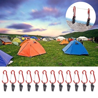 ALL 12 Pcs Hook Plastic Windproof Clamp Set Survival Grommet Tent Clips Buckle Awning Tarp Fixed Outdoor Camping Tent Accessories (5)