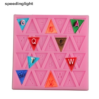 [speedinglight] Molde de silicona con forma de bandera de 26 letras para pastel de Chocolate