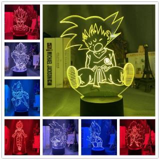 Luz nocturna led Goku Figura 3d remota regalo fans De Dragon Ball