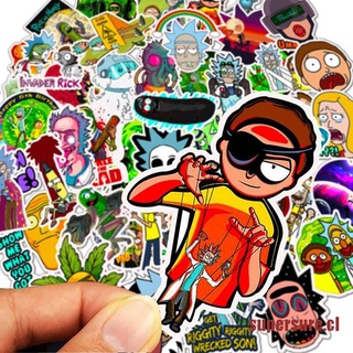 SUPERRE 50pcs American Drama Rick And Morty Stickers DIY Style Decal For Home/Car Fridge